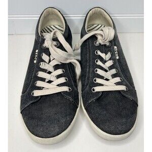 Taos Star Gray Canvas Sneakers Women Sz 9 Lace Up STA-12844 Comfort Shoes
